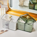 Square Cotton Swab Box by Axyaa: Dustproof Cosmetic Organizer with Lid for Daily Storage