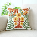 Axyaa Wild Floral Plant Embroidery Pillow Cover, 45x45cm, Country Style