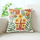 Axyaa Wild Floral Plant Embroidery Pillow Cover, 45x45cm, Country Style