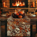 Axyaa Flower Skull Table Runner for Festive Dining Decor