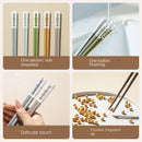 Axyaa Alloy Premium Chopsticks Set 5 Colours Non-Slip & Anti-bacterial 5 Pairs