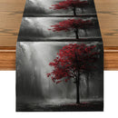 Axyaa Red Maple Sun Table Runner - Washable Dining Decor for Wedding and Home