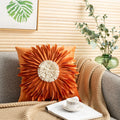 Axyaa Velvet Pink White 3D Chrysanthemum Throw Pillow Bouquet Model