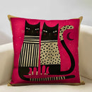 Axyaa Funny Cat Cartoon Pillowcase Linen Cushion Cover for Kids Nursery
