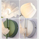 Axyaa French Cream Orchid Iron Wall Lamp - Retro Glass Bedhead Sconce Light