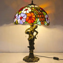 Axyaa Glass Flower Tiffany Table Lamp LED for Home Bedroom Study