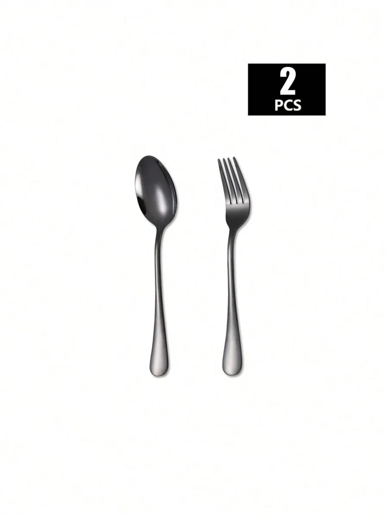 Axyaa Stainless Steel Fork and Spoon Set - Ideal for Home, Restaurant, Wedding, Party