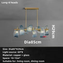 Axyaa Blue Glass Luxury LED Pendant Chandelier for Home Decor Lighting