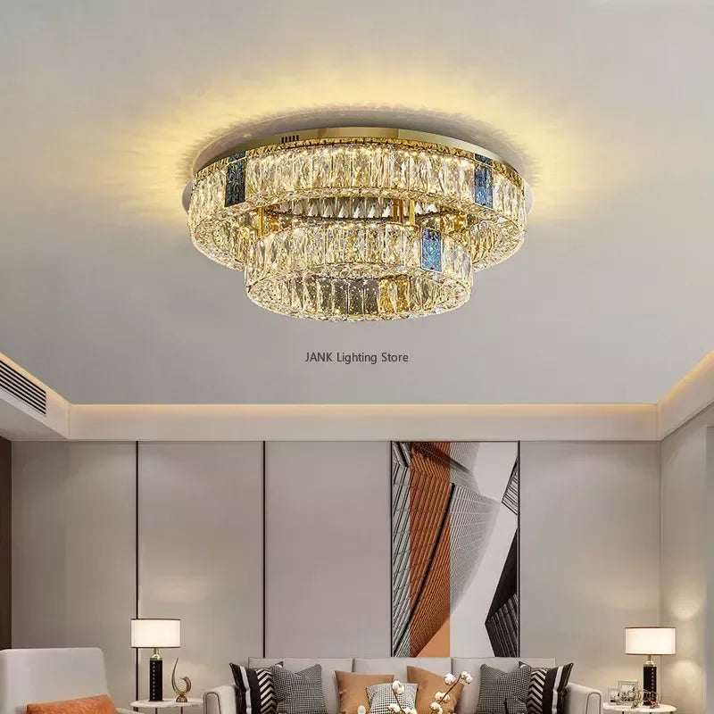 Luxury Gold Crystal Pendant Light by Axyaa for Elegant Home Decor