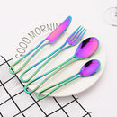 Axyaa Rainbow Steel Dinner Knives Set for Home and Restaurant