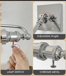 Axyaa Chrome Adjustable LED Wall Sconces with Switch for Indoor Vanity Lighting