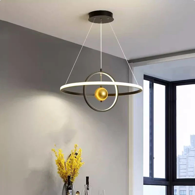 Axyaa Circular Iron Ball Pendant Chandelier for Living Room, Bedroom, Dining Room