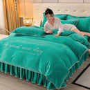 Axyaa Winter Fleece Thickened Warm 4-Piece Bedding Set
