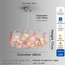 Axyaa Pink Crystal Chandelier: French Luxury Round Colorful Lighting for Villa & Living Room
