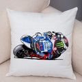Axyaa Cartoon Sport Motorcycle Cushion Cover - Super Soft Plush Pillow Case