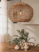 Axyaa Handmade Rattan Lantern Pendant Lights for Wabi-sabi Restaurant and Zen Dining