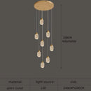 Axyaa Crystal Chandelier LED Pendant Lamp Modern Design Gold Hanging Light