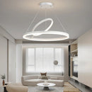 Axyaa Nordic LED Black Chandelier: Modern Pendant for Living Room, Bedroom, Dining, Kitchen