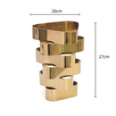 Axyaa Geometric Metal Vase for Creative Flower Arrangements