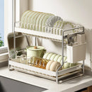 Axyaa Dish Rack Drainer Organizer with Cutlery Storage