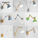 Axya Modern Macaron Wood Wall Lamp - Bedroom Bedside Light