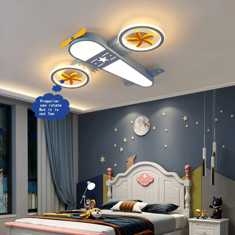 Axyaa Airplane Ceiling Lights Remote Control Dimming LED Chandelier