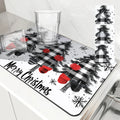 Axyaa Christmas Tree Fir Absorbent Draining Mat for Quick Drying in Kitchen and Bathroom