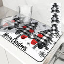 Axyaa Christmas Tree Fir Absorbent Draining Mat for Quick Drying in Kitchen and Bathroom