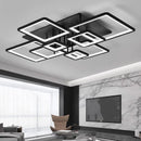 Nordic Modern Black Grid LED Ceiling Lamp for Living Room, Bedroom, Study - Axyaa