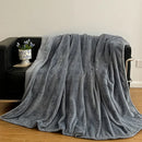 Axyaa Solid Color Jacquard Coral Fleece Blanket | Winter Thickened Small Blanket