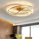 Axyaa Crystal Ceiling Lamp - Postmodern Round Bedroom LED Lighting