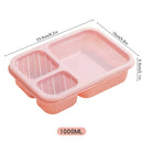 Axyaa 3-Compartment Lunch Box for Kids, Leak-proof Bento Box, Microwave Safe