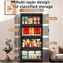 Axyaa Foldable Multi-Layer Storage Box with Double Doors: Organize Drinks, Snacks, Toys, and Daily Items