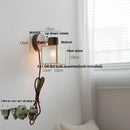 Nordic Modern Rotate LED Wall Light Fixture by Axyaa - White Ceramic Walnut Wood
