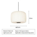 Modern Silk LED Pendant Lamp by Axyaa - Japanese Style Chandelier for Living Room & Bedroom