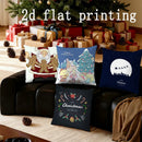 Axyaa Christmas Pillow Covers - Festive 2D Flat Printing Patterns for Sofa, Bedroom & Car