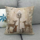 Axyaa Printed Linen Pillowcase Cushion Cover for Home Decor