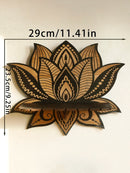 Axyaa Black Lotus Crystal Wall Shelf: Boho Floating Shelves for Aesthetic Décor