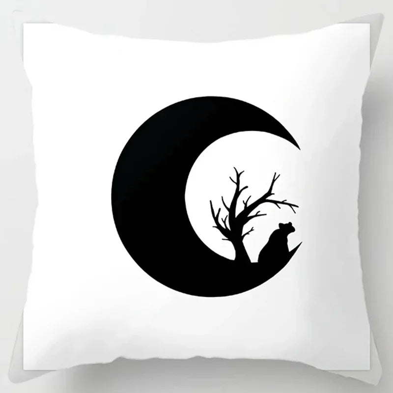 Axyaa Boho Style Ink Painting Pillow Sleeve for Home Decoration