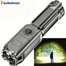 Axya Rechargeable LED Flashlight: Portable Zoomable Torch, 18650 Battery-Powered
