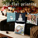 Axyaa Christmas Animal & Snowman Pillow Cover for Sofa, Bedroom, Car