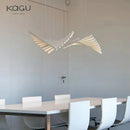 Axyaa Fishbone LED Pendant Lamp: Modern Nordic Chandelier for Restaurant, Office, and Kitchen