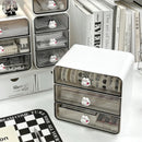 Axyaa Bunny Desk Organizer Box Storage Holder for Cosmetics and Stationery