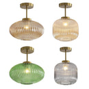 Axyaa Nordic Striped Lantern Glass Ceiling Light Chandelier for Living Room & Bedroom