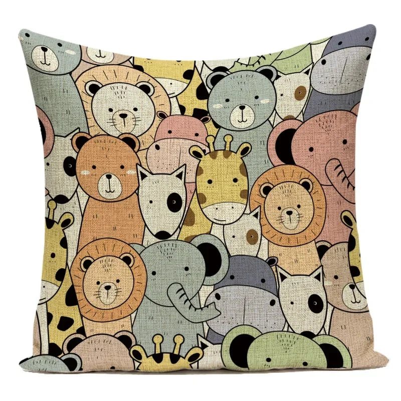 Axyaa Cartoon Pillow Cover: Cute Print Pillow Cover for Home, Bedroom, & Car