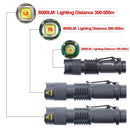 Axya Mini LED Flashlight - Portable Pocket Emergency Torch, Zoomable Small 14500/18650