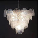 Axyaa Colored Glass Chandelier: Modern Luxury LED Pendant Lamp for Home Lighting