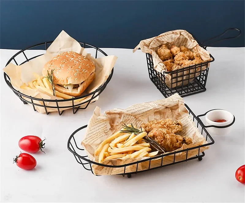 Axya Stainless Steel French Fries Basket Set for Kitchen Cooking