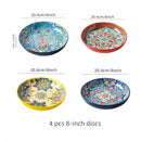 Axyaa Bohemian Ceramic Plate: Creative Western Food Fruit Plate, Oven Microwave Safe