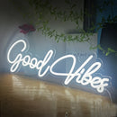 Axyaa Good Vibes Only Neon Light Sign 55x22CM for Bar KTV Room Bedroom Party